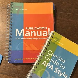 APA publication manual 7 edition and Concise Guide to APA Style handbook
